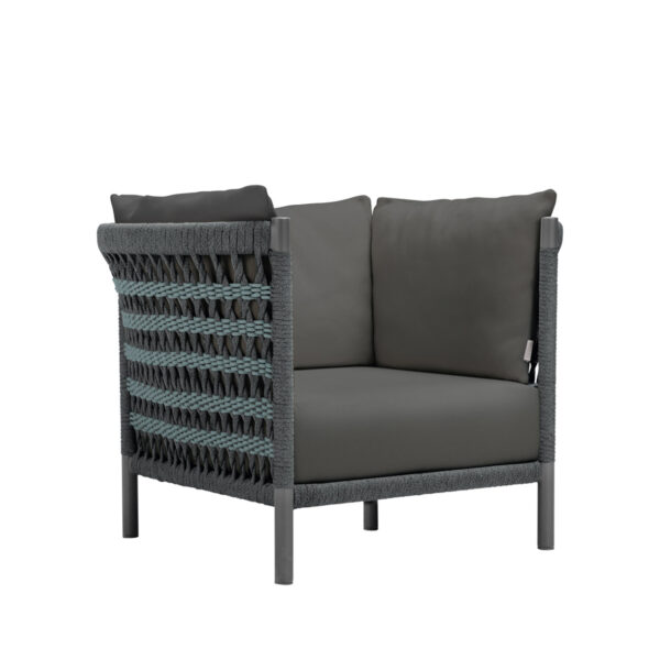 Anatra Lounge Chair-oxford/cyan