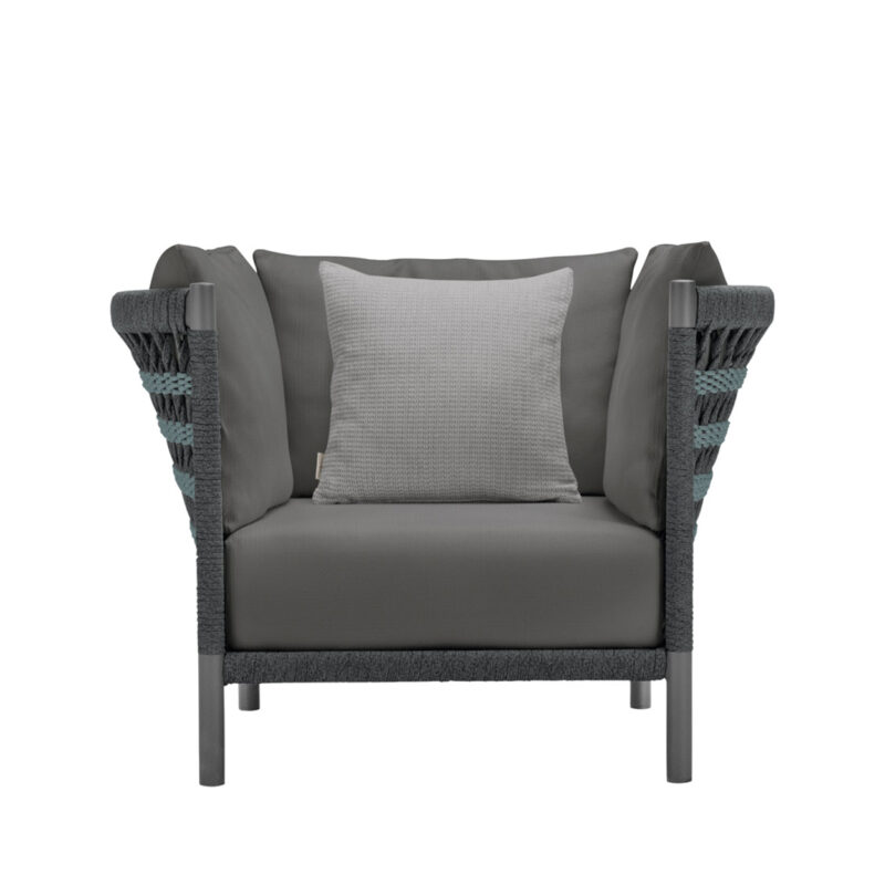 Anatra Lounge Chair-oxford/cyan
