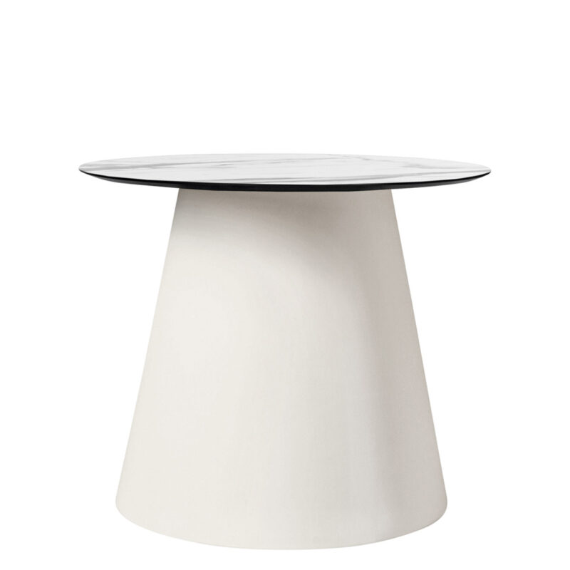 Cone II Side Table Round 60-Eggshell_Marble